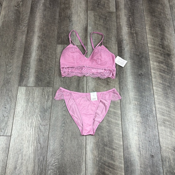 Auden Pink Lace Bralette Set‎ - Picture 1 of 13